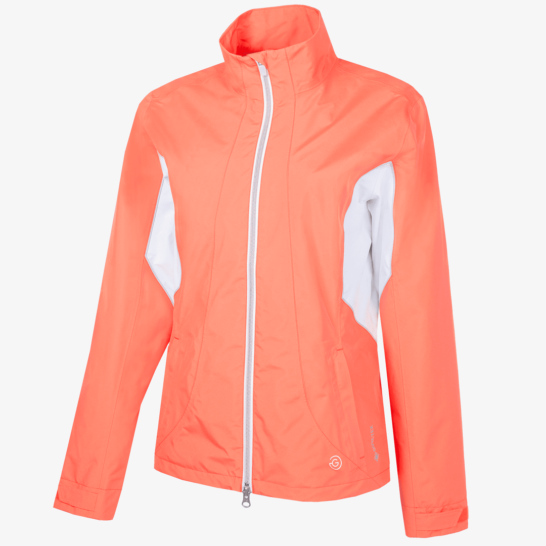 Aida is a Waterproof jacket for Women in the color Coral/White/Cool Grey(0)