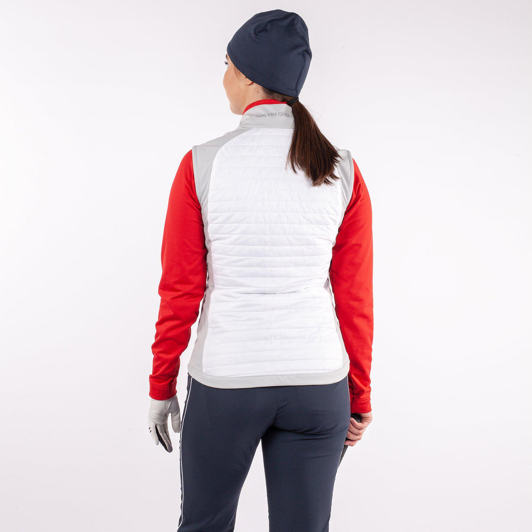Lisa is a Windproof and water repellent golf vest for Women in the color White base(3)