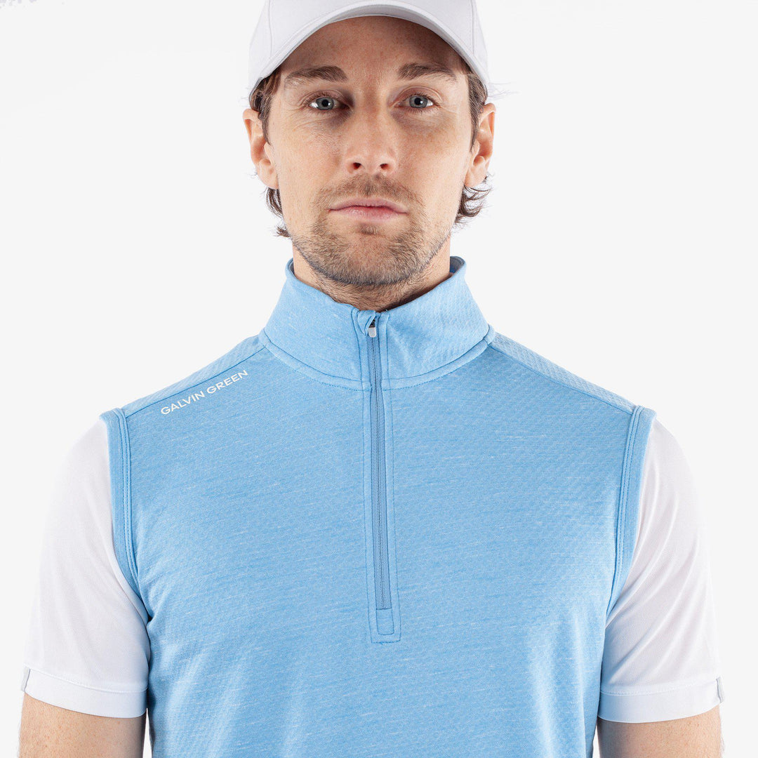 Del is a Insulating golf vest for Men in the color Alaskan Blue Melange(3)