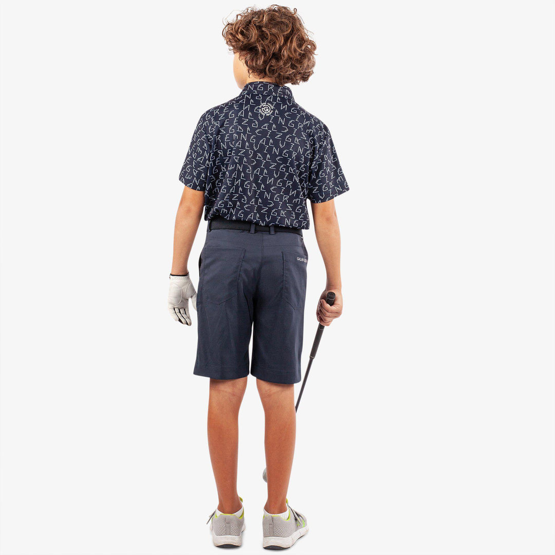 Rickie is a Breathable short sleeve golf shirt for Juniors in the color Navy(8)