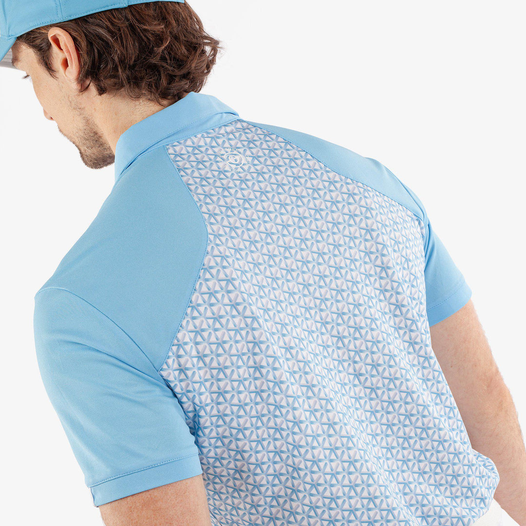 Mio is a Breathable short sleeve golf shirt for Men in the color Alaskan Blue(5)