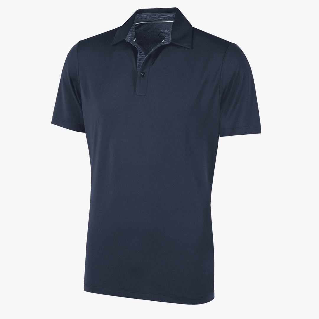 Milan is a Breathable short sleeve golf shirt for Men in the color Navy(0)