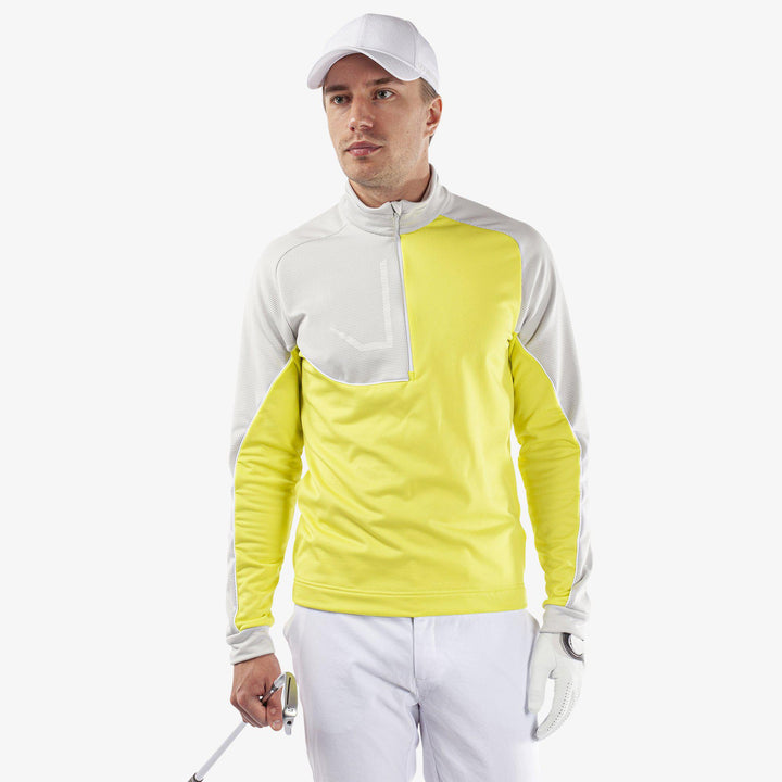 Daxton is a Insulating golf mid layer for Men in the color Sunny Lime/Cool Grey/White(1)
