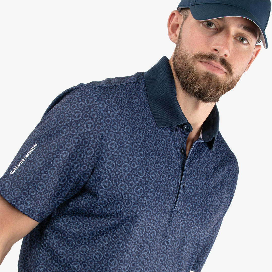 Miracle is a Breathable short sleeve golf shirt for Men in the color Blue/Navy(3)