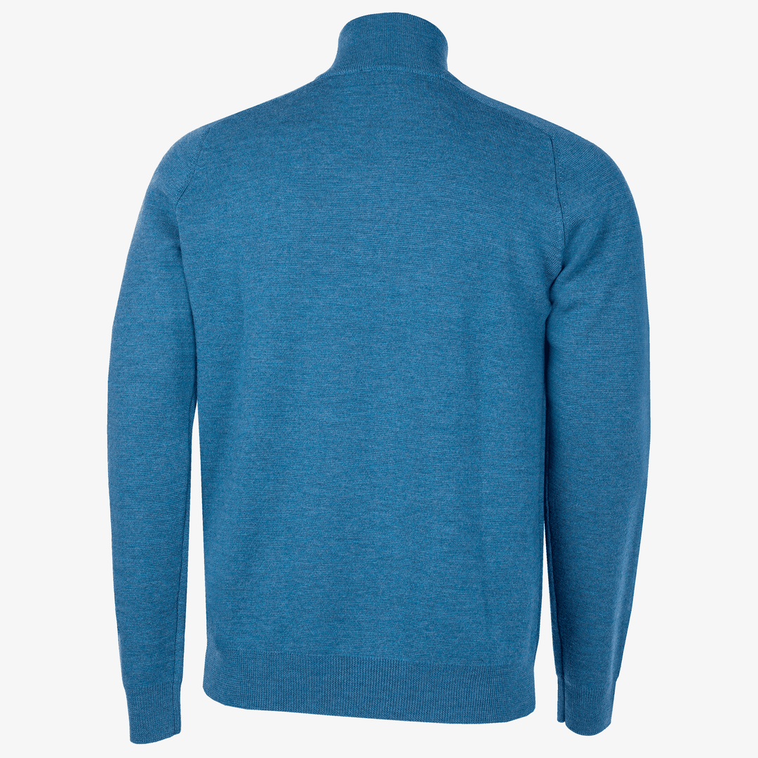 Chester is a Merino golf sweater for Men in the color Blue Melange (8)