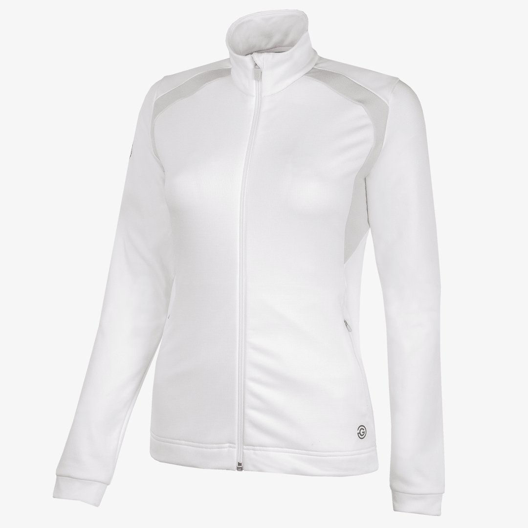 Destiny is a Insulating golf mid layer for Women in the color White/Cool Grey(0)