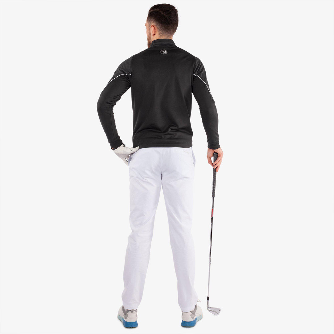 Daxton is a Insulating golf mid layer for Men in the color Black/Granite Grey/White(8)