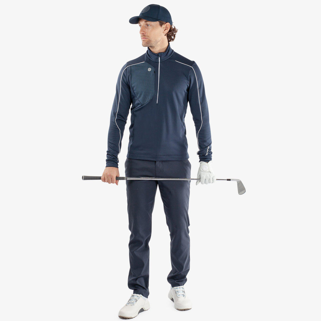 Dave is a Insulating golf mid layer for Men in the color Navy/White(2)