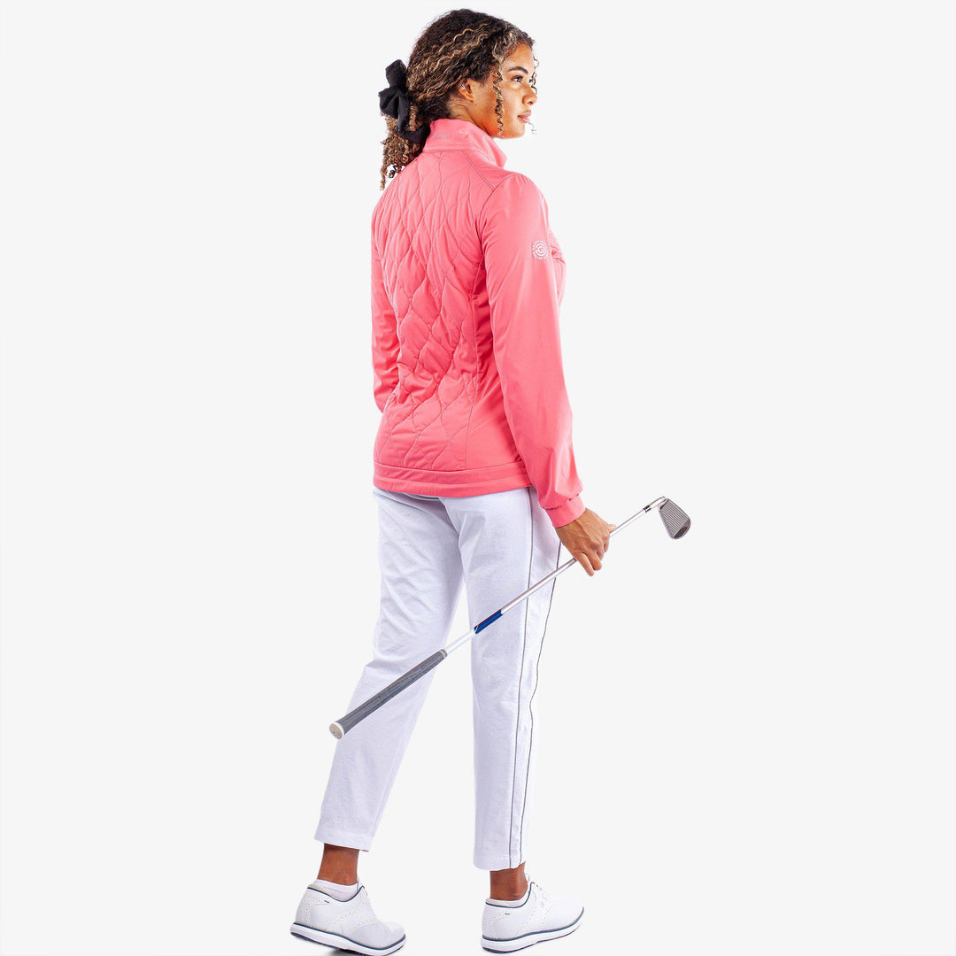 Leora is a Windproof and water repellent golf jacket for Women in the color Camelia Rose(7)