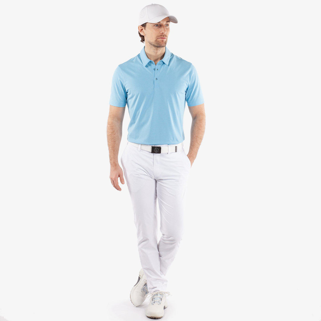 Marcelo is a Breathable short sleeve golf shirt for Men in the color Alaskan Blue(3)