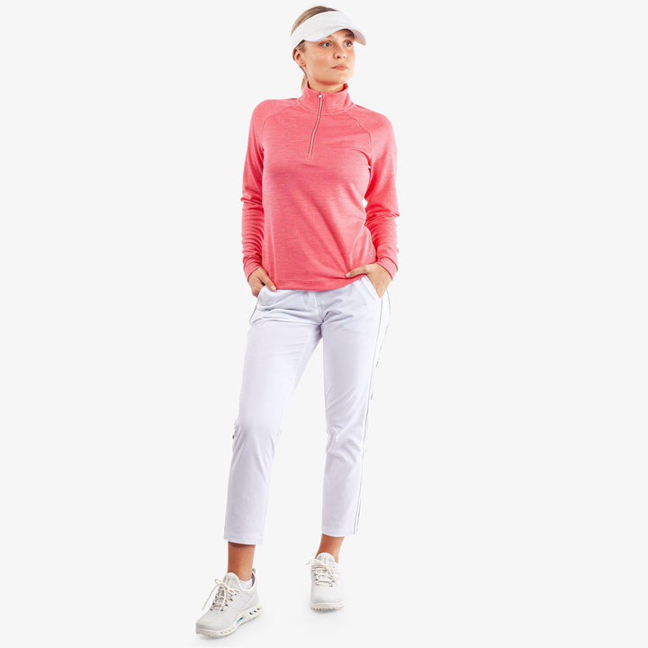 Diora is a Insulating golf mid layer for Women in the color Camelia Rose Melange(2)