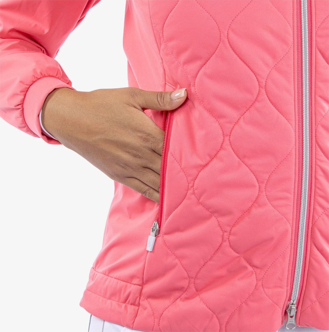 Leora is a Windproof and water repellent jacket for  in the color Camelia Rose(4)