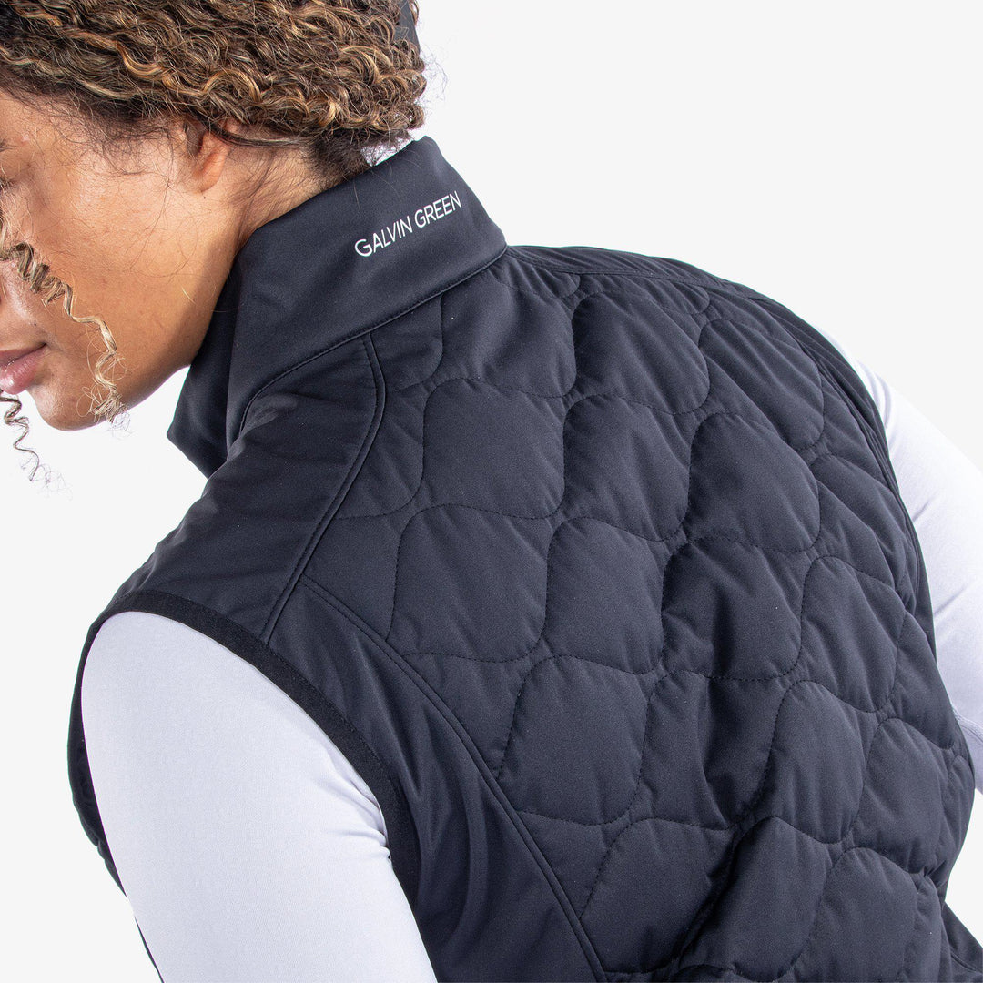 Lucille is a Windproof and water repellent vest for  in the color Black(6)