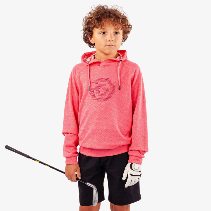 Ryker is a Insulating golf sweatshirt for Juniors in the color Camelia Rose Melange(1)
