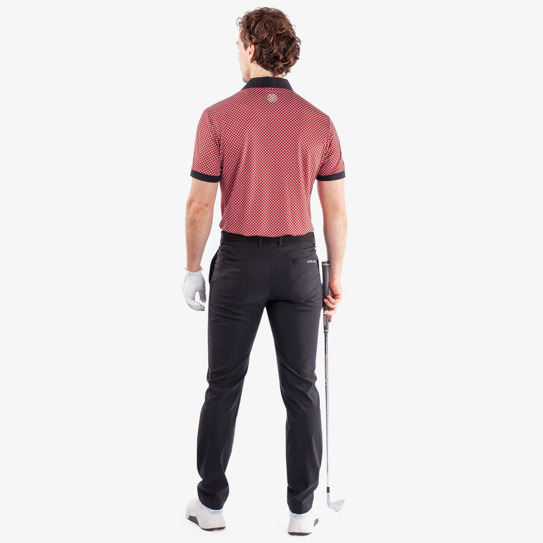 Mate is a Breathable short sleeve golf shirt for Men in the color Red/Black(6)