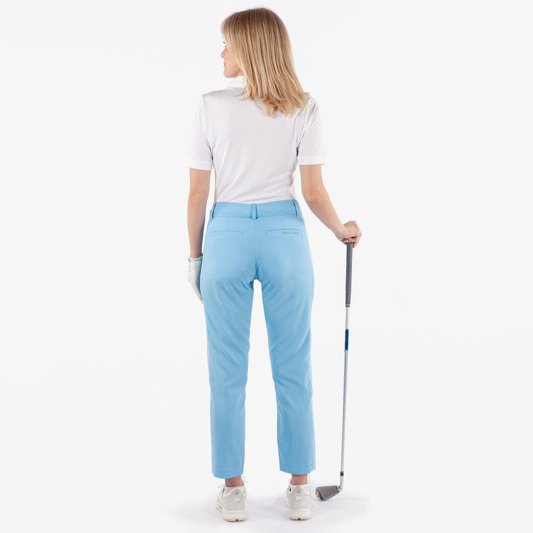 Nicole is a Breathable golf pants for Women in the color Alaskan Blue/White(6)