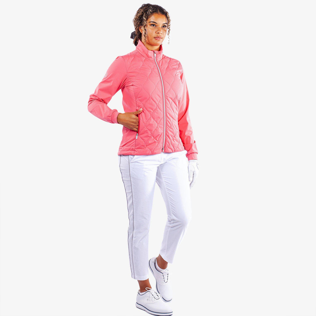 Leora is a Windproof and water repellent golf jacket for Women in the color Camelia Rose(2)