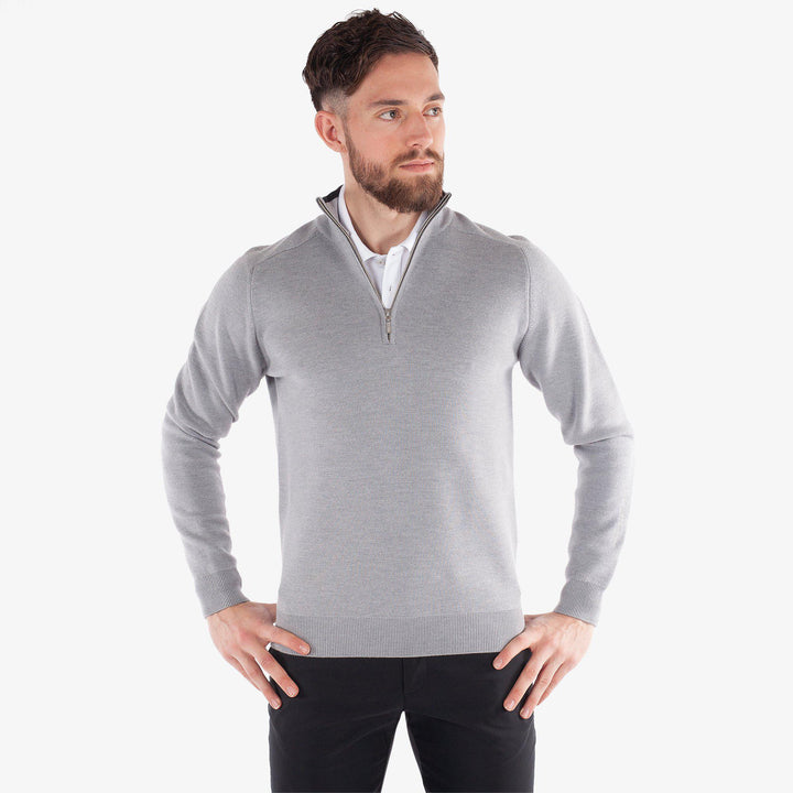 Chester is a Merino golf sweater for Men in the color Grey melange(1)