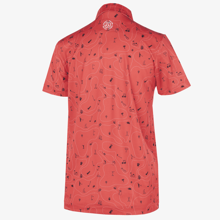 Rowan is a Breathable short sleeve golf shirt for Juniors in the color Red/Black(7)