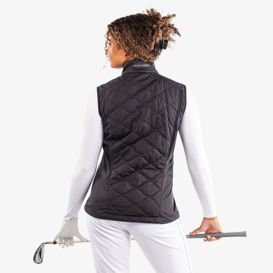 Lucille is a Windproof and water repellent vest for  in the color Black(5)