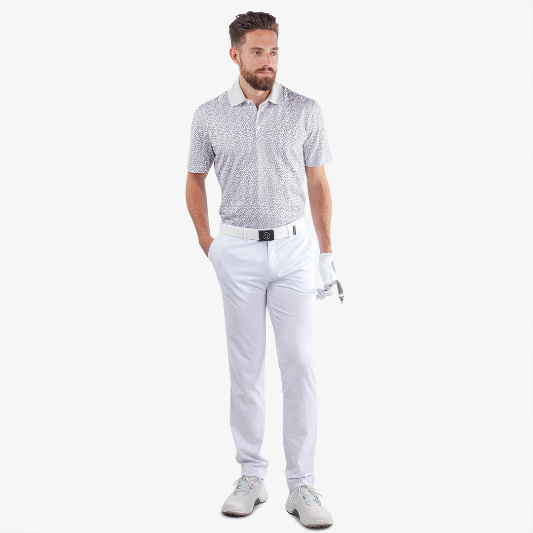 Miracle is a Breathable short sleeve golf shirt for Men in the color White/Cool Grey(2)