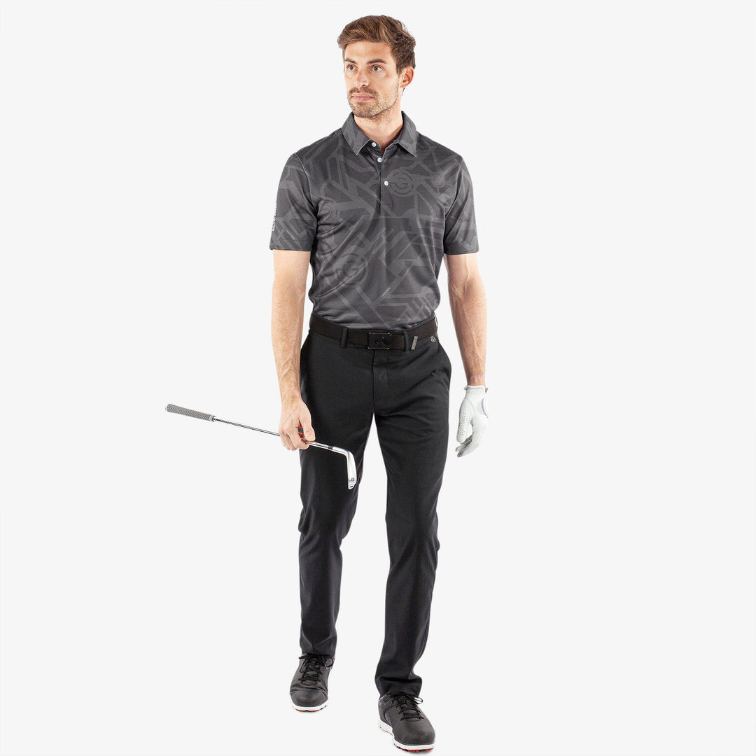 Maze is a Breathable short sleeve golf shirt for Men in the color Black(2)