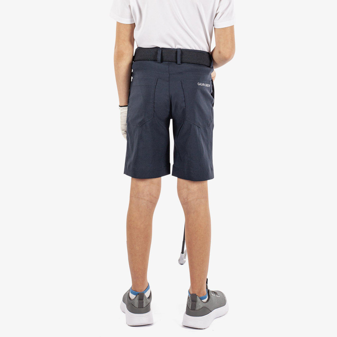 Raul is a Breathable golf shorts for Juniors in the color Navy(9)
