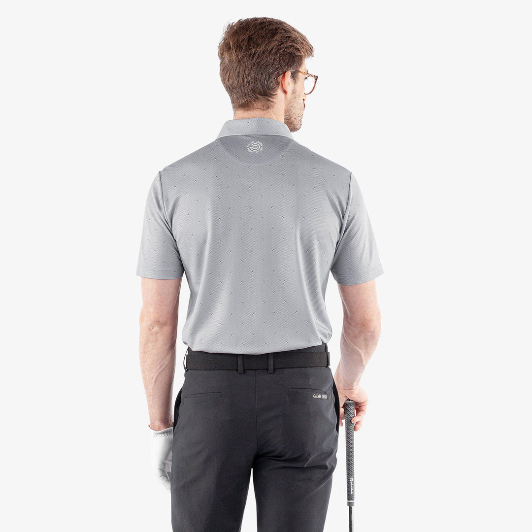 Miklos is a Breathable short sleeve golf shirt for Men in the color Sharkskin(4)