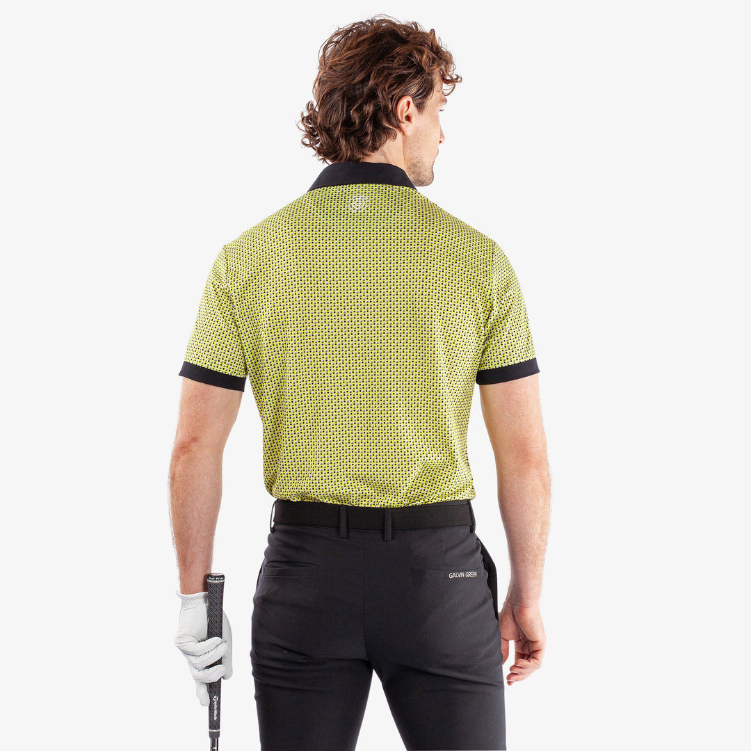 Mate is a Breathable short sleeve golf shirt for Men in the color Sunny Lime/Black(4)