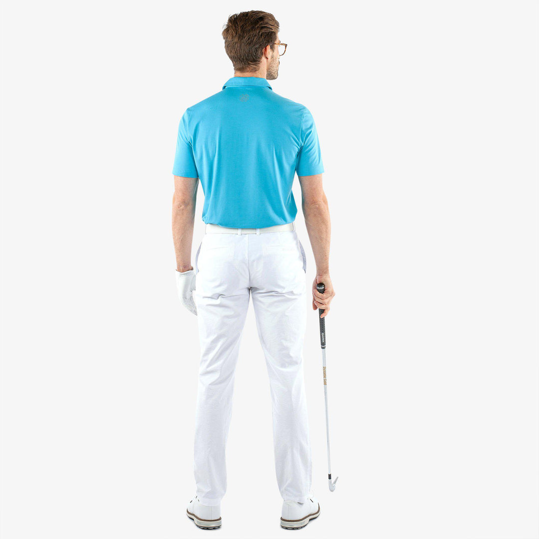 Marcelo is a Breathable short sleeve golf shirt for Men in the color Aqua(6)