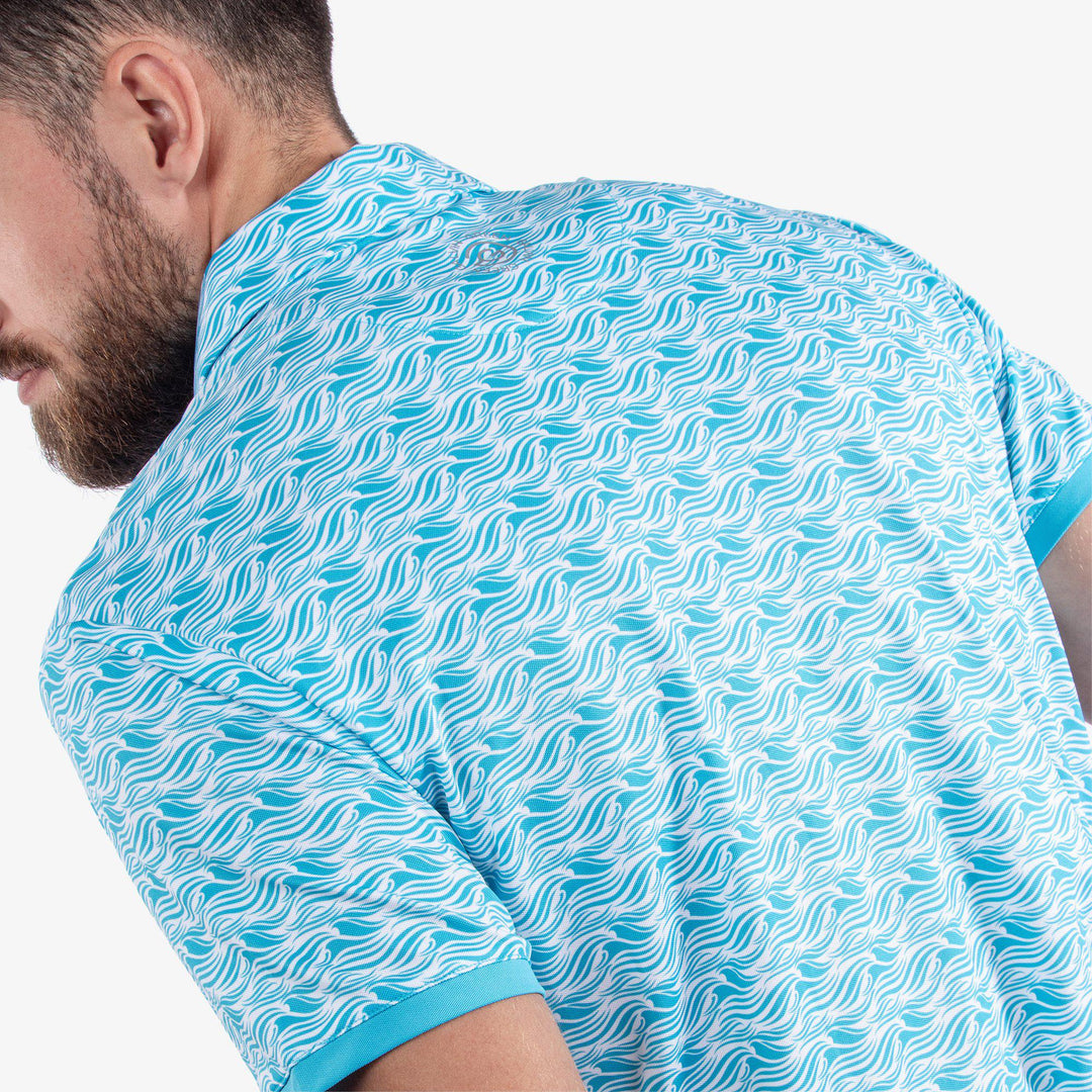 Madden is a Breathable short sleeve shirt for  in the color Aqua/White (6)