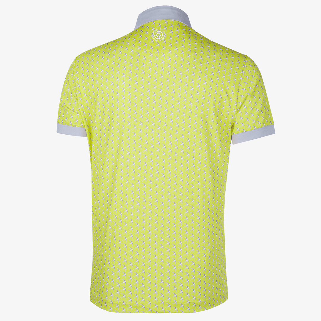 Malcolm is a Breathable short sleeve golf shirt for Men in the color Sunny Lime/Cool Grey/White(8)