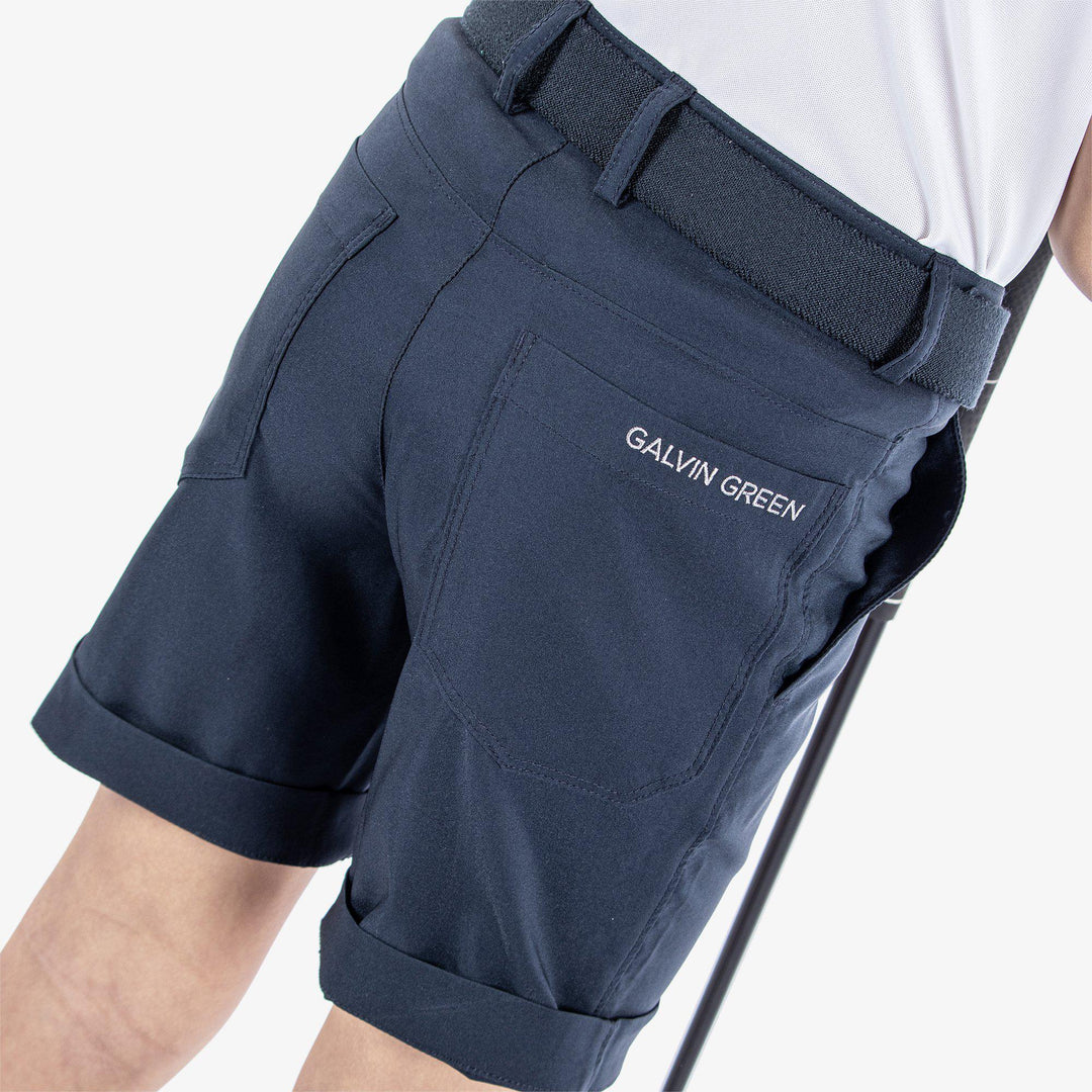 Raul is a Breathable golf shorts for Juniors in the color Navy(8)