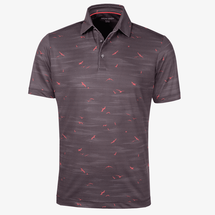 Marin is a Breathable short sleeve golf shirt for Men in the color Black/Red(0)