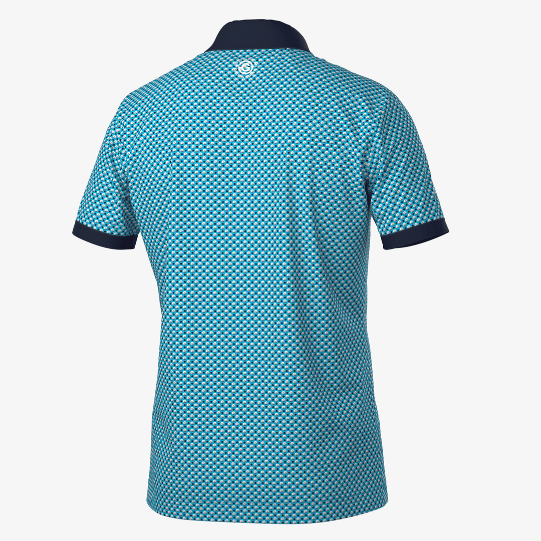 Mate is a Breathable short sleeve golf shirt for Men in the color Aqua/Navy(7)