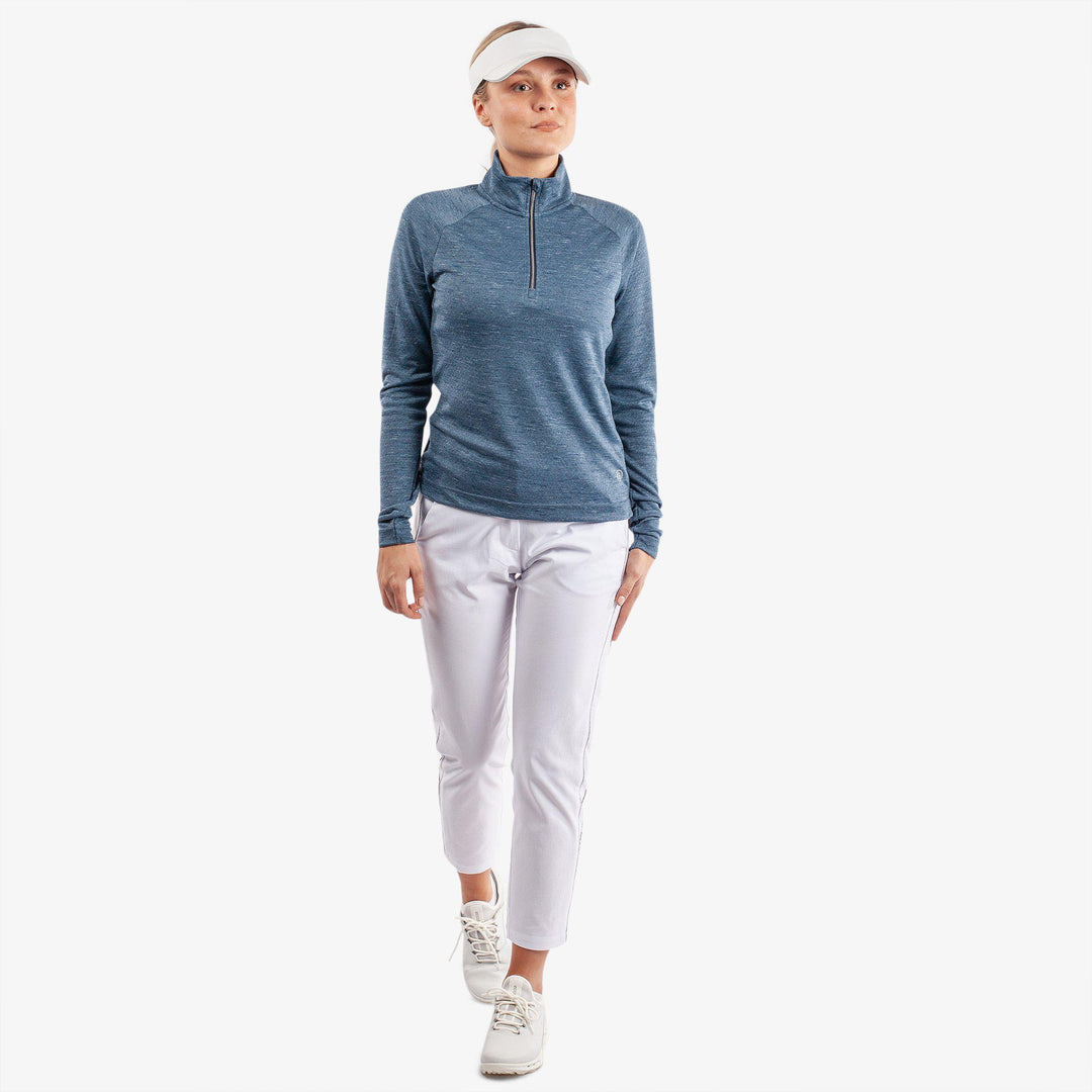 Diora is a Insulating golf mid layer for Women in the color Blue Melange (2)