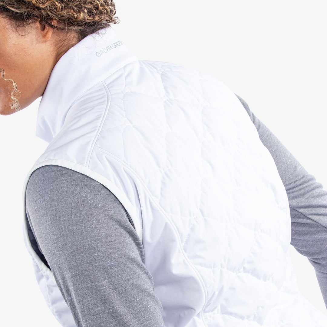 Lucille is a Windproof and water repellent vest for  in the color White(6)
