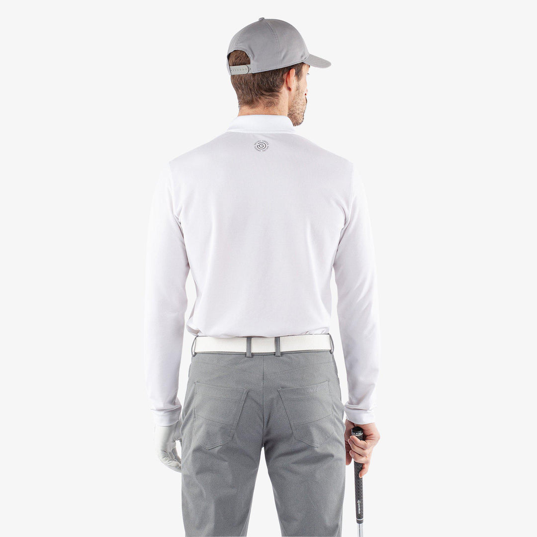 Michael is a Breathable long sleeve golf shirt for Men in the color White(4)