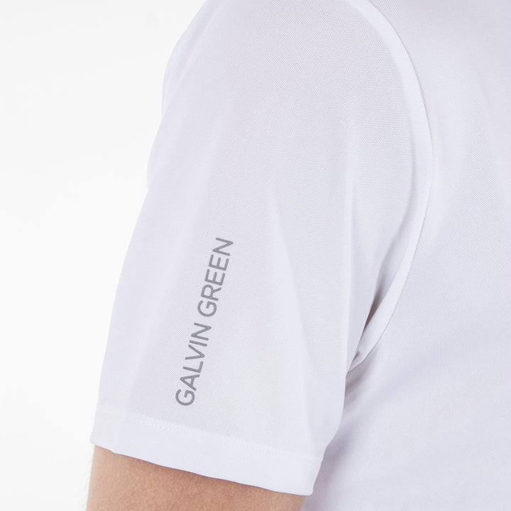 Milan is a Breathable short sleeve golf shirt for Men in the color White(7)