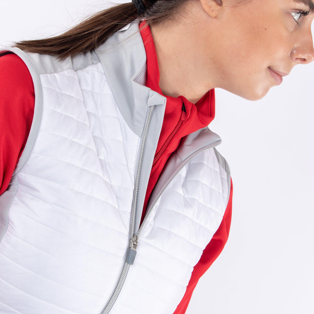 Lisa is a Windproof and water repellent golf vest for Women in the color White base(5)