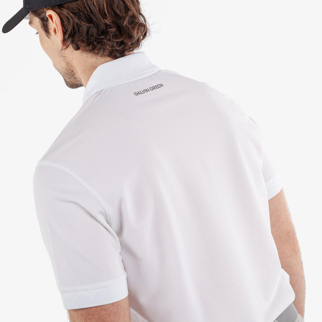 Maximilian is a Breathable short sleeve golf shirt for Men in the color White(5)