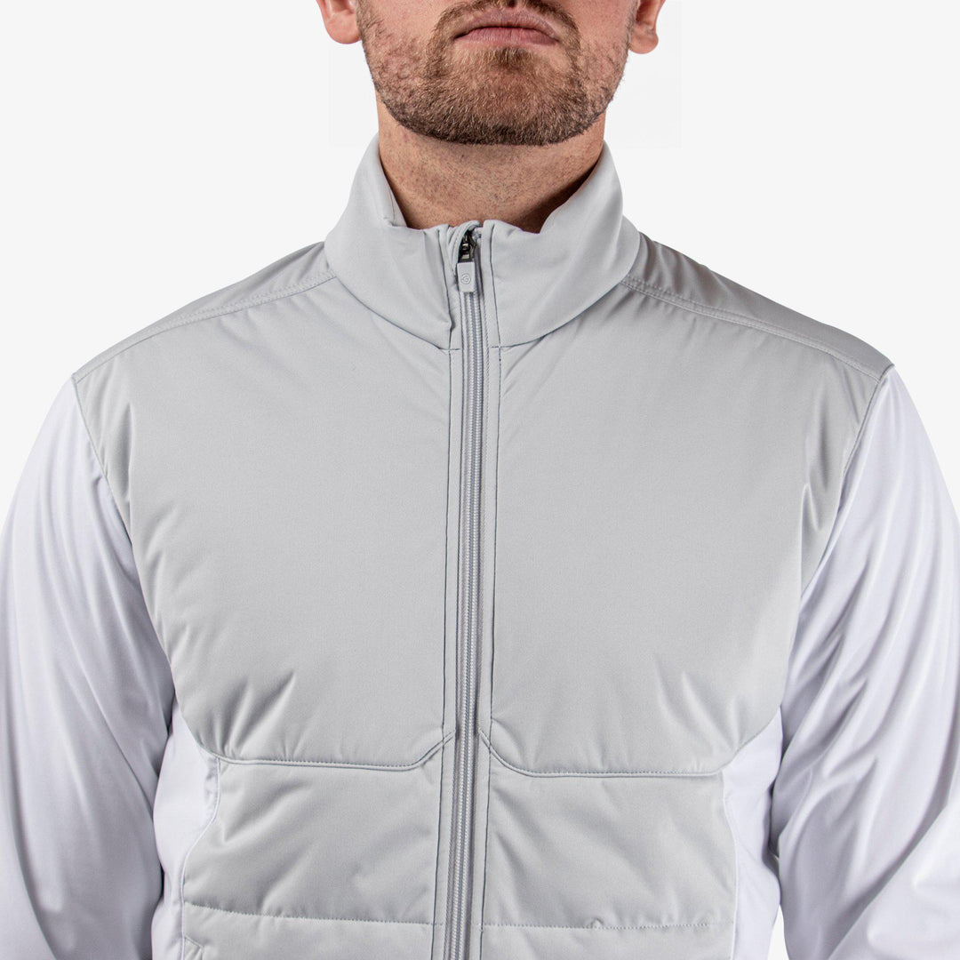 Leonard is a Windproof and water repellent golf jacket for Men in the color Cool Grey/White(3)