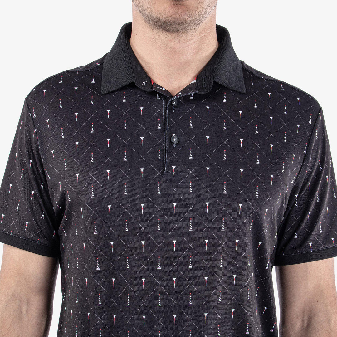 Manolo is a Breathable short sleeve shirt for  in the color Black/White/Red(4)