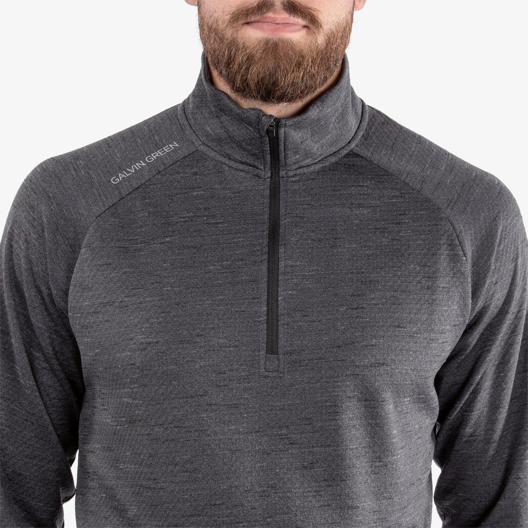 Dion is a Insulating golf mid layer for Men in the color Black Melange(3)