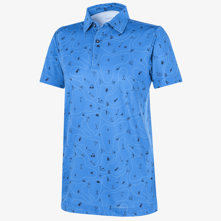 Rowan is a Breathable short sleeve golf shirt for Juniors in the color Blue/Navy(0)