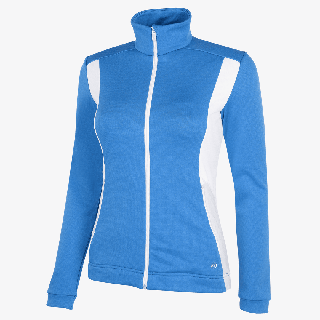 Donella is a Insulating golf mid layer for Women in the color Blue/White/Cool Grey(0)