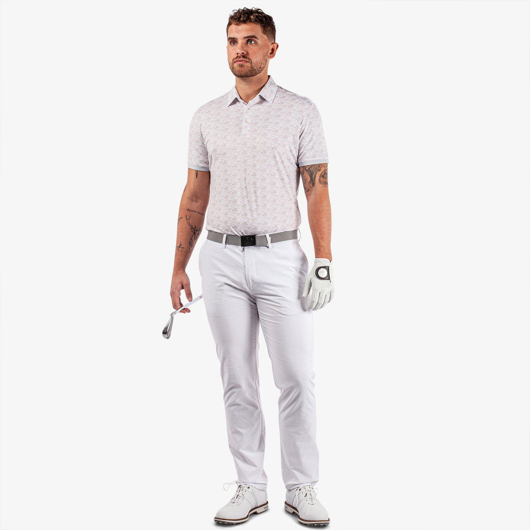 Madden is a Breathable short sleeve golf shirt for Men in the color Cool Grey/White(2)