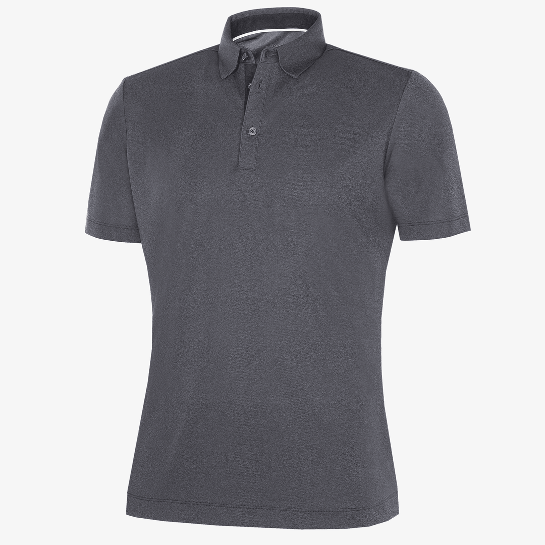 Marv is a Breathable short sleeve golf shirt for Men in the color Black Melange(0)