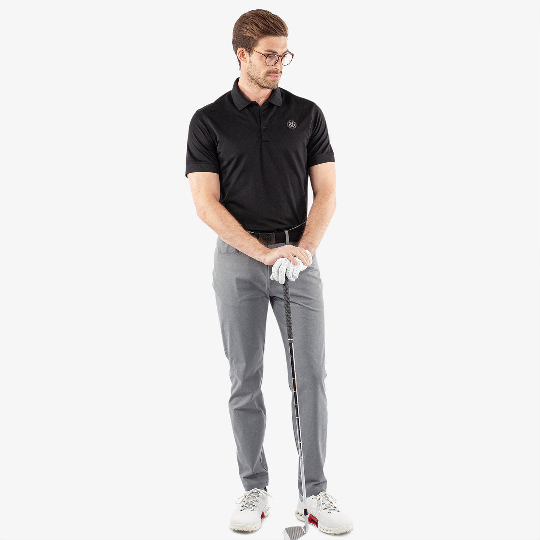 Maximilian is a Breathable short sleeve golf shirt for Men in the color Black(2)
