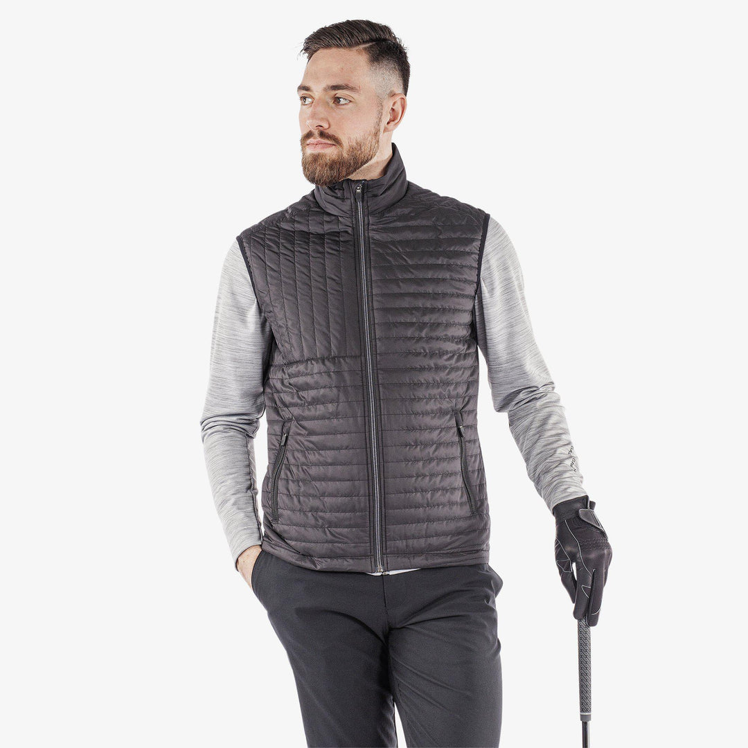 Leroy is a Windproof and water repellent golf vest for Men in the color Black(1)
